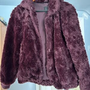 Sanctuary Deep Purple Teddy Jacket